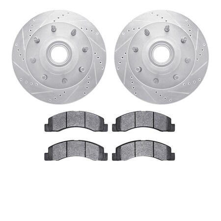 Dynamic Friction Co 7502-54124, Rotors-Drilled and Slotted-Silver with 5000 Advanced Brake Pads, Zinc Coated 7502-54124